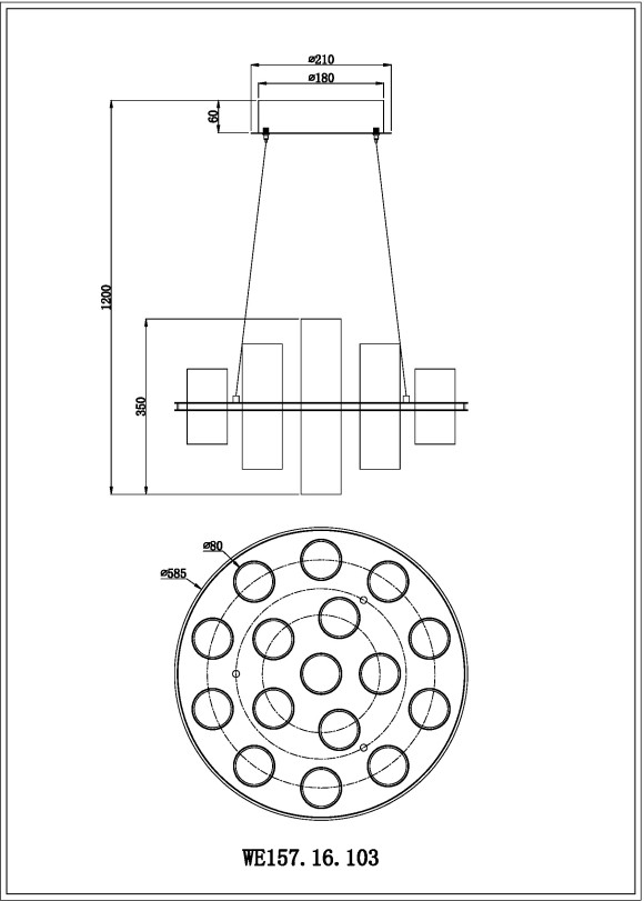 Подвесная светодиодная люстра Wertmark Paula WE157.16.103