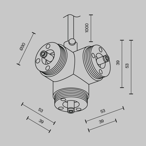 T-образный вертикальный коннектор с вводом питания Maytoni Shelf CA016TC-P-B