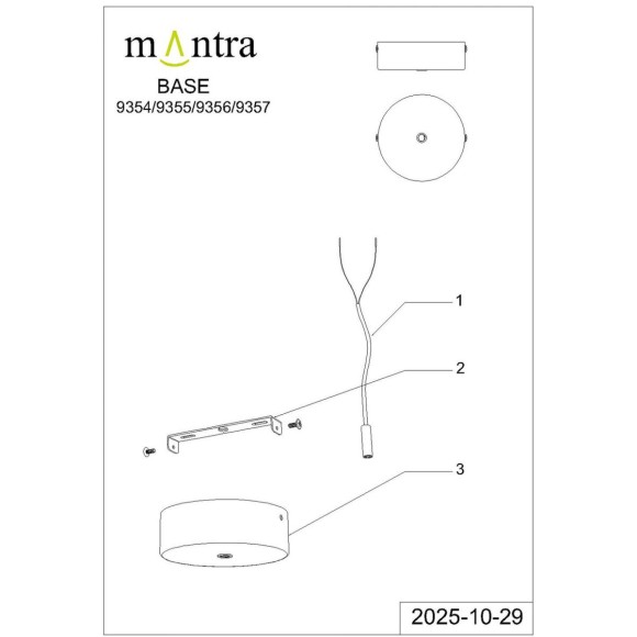 Подвесной светильник Mantra Boomerang 9357+9240 (1L)