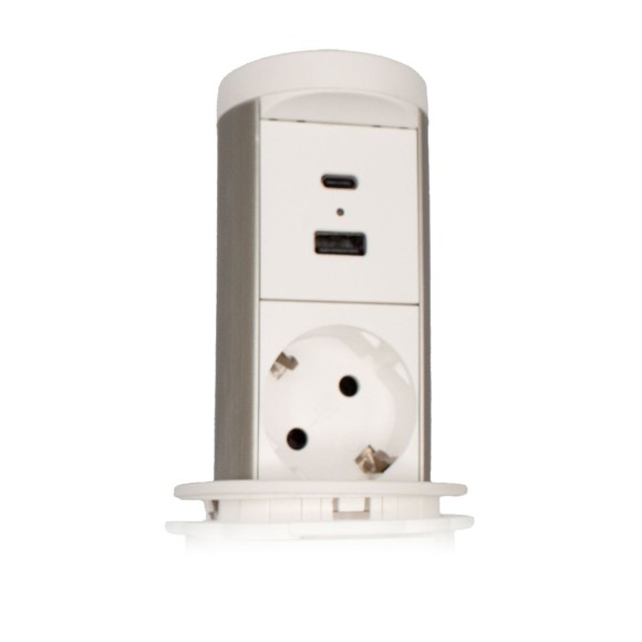 Блок розеток (1 секция USB type A+C беспроводная зарядка) Mebax 00-00002867