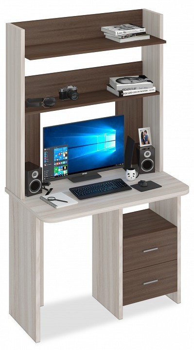Стол компьютерный Домино Lite СКЛ-Прям100Р+НКЛХ-100 MER_SKL-Pryam100R-NKLH-100-KSH-CH