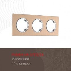 Рамка трехместная Arte Milano 502.11-3.shampan