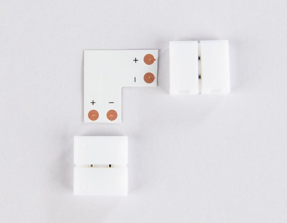 Соединитель угловой L для светодиодной ленты 5050 12/24V (2 конт.) GS6551 (10шт) Ambrella Light Illumination GS6551