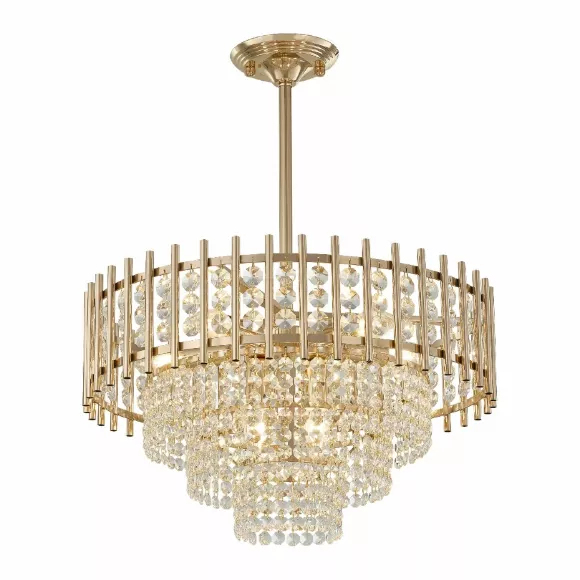 Люстра на штанге Arte Milano Sorrento 376109/7/300/490 GD, Золото, Прозрачный, Металл, крупный план