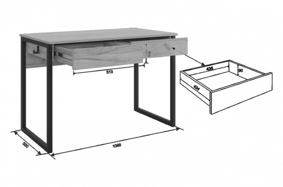 Стол письменный Юниор MBS_SMU-01-3409