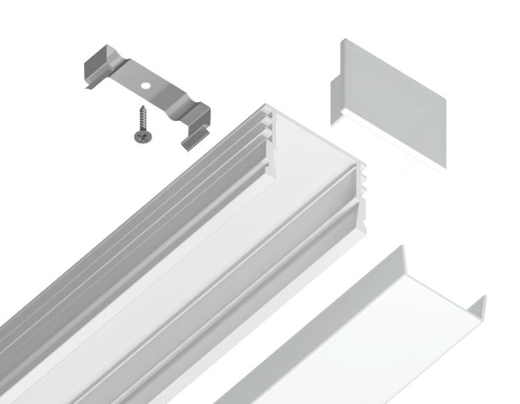Алюминиевый накладной профиль Ambrella Light Alum Profile GP1750WH