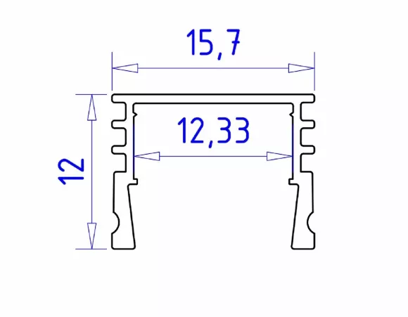 Алюминиевый накладной профиль Ambrella Light Alum Profile GP1750WH
