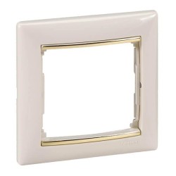Рамка 1-постовая Legrand Valena слоновая кость/золотой штрих 774151