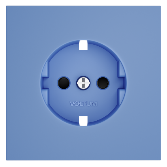 Накладка для розетки с заземлением и защитными шторками Voltum S70 (деним) VLS000715
