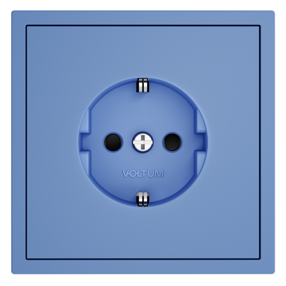 Накладка для розетки с заземлением и защитными шторками Voltum S70 (деним) VLS000715