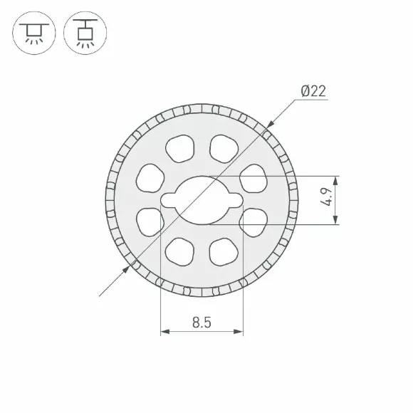 Силиконовый профиль Arlight WPH-FLEX-ROPE-D22-360deg-S8-5m WHITE 048598 Силиконовый профиль Arlight WPH-FLEX-ROPE-D22-360deg-S8-5m WHITE 048598