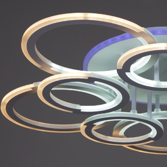 Потолочная светодиодная люстра с пультом управления Reluce 09820-3.3-5+5A WH (RGB)