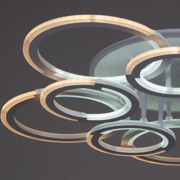 Потолочная светодиодная люстра с пультом управления Reluce 09820-3.3-5+5A WH (RGB)