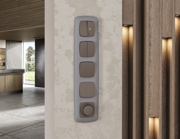 Комплект механизма 2-клавишного перекрестного выключателя Ambrella Volt 10A-250V OMEGA MO633030 Темная бронза матовый QUANT (OP6330, VM125)