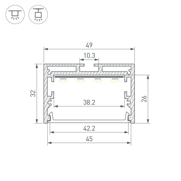 Профиль Arlight SL-LINE-4932-3000 ANOD (BY) (Алюминий) 061368