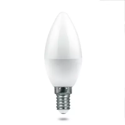 Лампа светодиодная Feron E14 9W 6400K свеча матовая LB-1309 38061