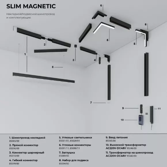 Планка соеденительная для шинопровода Elektrostandard Slim Magnetic 85088/00 4690389179051 a057203, механизм регулировки Планка соеденительная для шинопровода Elektrostandard Slim Magnetic 85088/00 4690389179051 a057203, механизм регулировки