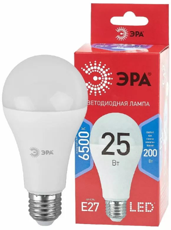 Лампа светодиодная Эра E27 25W 6500K LED A65-25W-865-E27 R Б0048011 Лампа светодиодная Эра E27 25W 6500K LED A65-25W-865-E27 R Б0048011