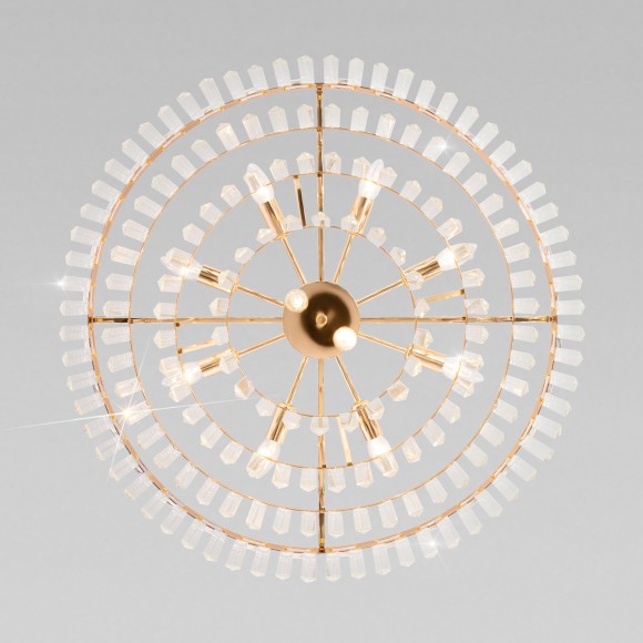 Подвесная люстра Eurosvet Elegante 10130/10 золото/прозрачный хрусталь Strotskis a060643