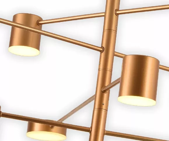 Люстра на штанге Kink Light Мекли 07650-8,33(3000K), Матовое золото, Золото, Теплый белый Люстра на штанге Kink Light Мекли 07650-8,33(3000K), Матовое золото, Золото, Теплый белый