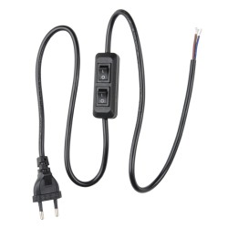 Шнур сетевой с вилкой и выключателем Uniel UCX-C90/02A-100 BLACK UL-00007465