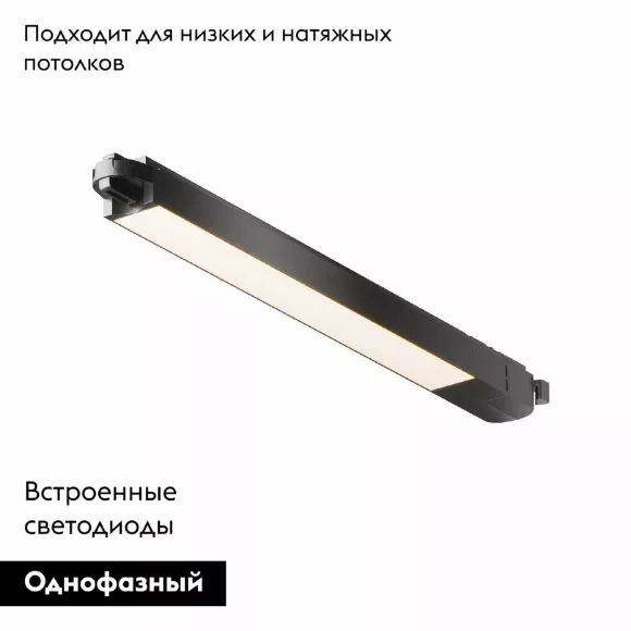 Трековый светильник Maytoni Basis TR000-1-12W3K-B, Черный, Теплый белый, Алюминий