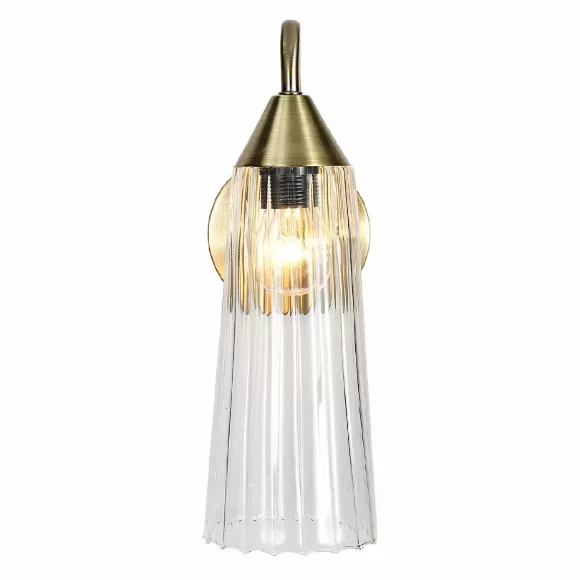 Бра Indigo Campana 13028/1W Brass V000508, Бронза, Прозрачный, Металл, крупный план Бра Indigo Campana 13028/1W Brass V000508, Бронза, Прозрачный, Металл, крупный план