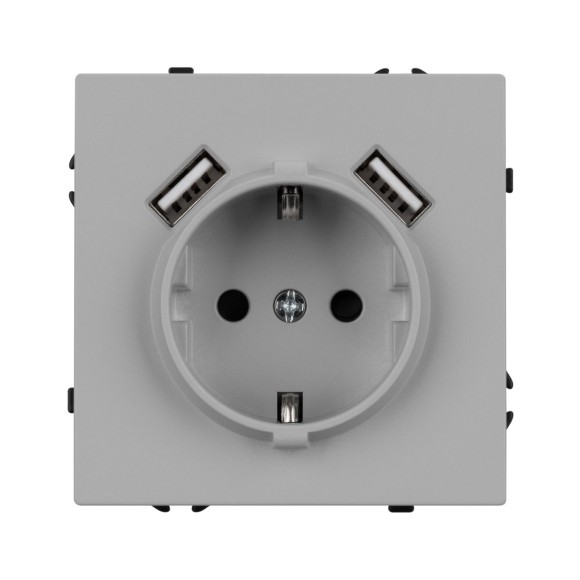 Механизм розетки Arlight с USB зарядкой SCT-NOBE-MUAA-SFPL-IS (230V, 16A)  059443