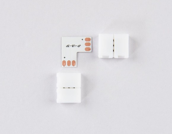 Соединитель угловой L для светодиодной ленты 2835 12/24V (3 конт.) GS6601 (10шт) Ambrella Light Illumination GS6601