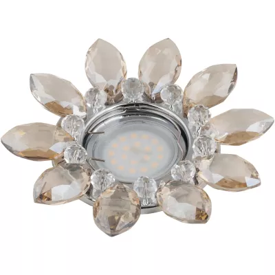Встраиваемый светильник Fametto Peonia DLS-P112 GU5.3 CHROME/COGNAC+CLEAR 10542