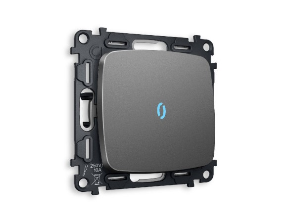 Комплект механизма 1-кл проходного выключателя с подсветкой Ambrella Volt Omega MO652040