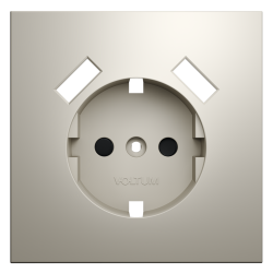 Накладка для розетки с заземлением и защитными шторками, с USB A+A Voltum S70 (кашемир) VLS000903