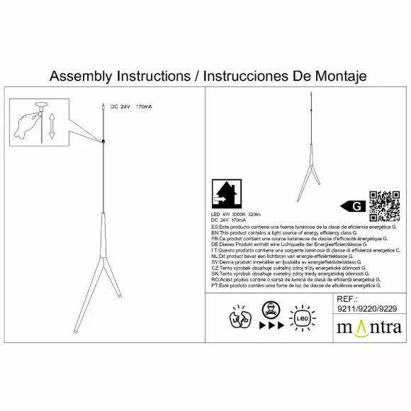 Подвесной светильник Mantra Arrecife 9354+9211 (1L), Теплый белый Подвесной светильник Mantra Arrecife 9354+9211 (1L), Теплый белый