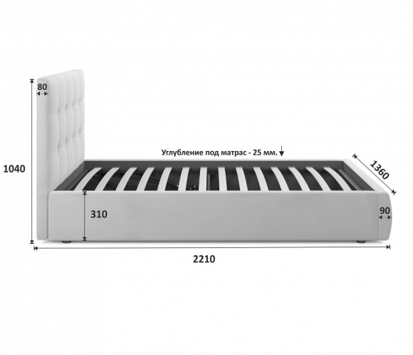 Кровать полутораспальная Selesta с матрасом PROMO B COCOS 2000x1200 NMB_TE-00002840