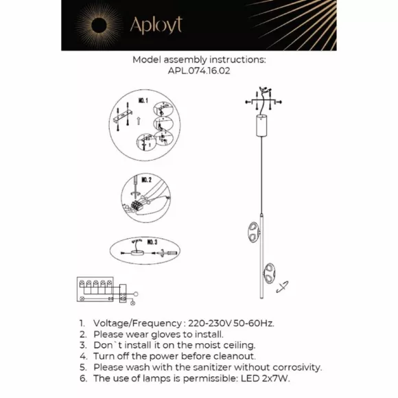 Подвесной светильник Aployt Tereze APL.074.16.02, Черный, Прозрачный, Теплый белый Подвесной светильник Aployt Tereze APL.074.16.02, Черный, Прозрачный, Теплый белый