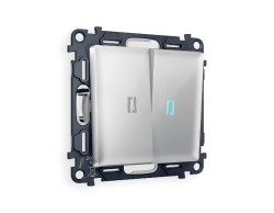 Комплект механизма 2-кл выключателя с подсветкой Ambrella Volt Alfa MA404020