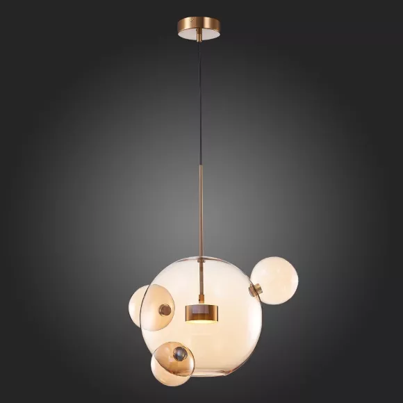 Подвесной светильник ST Luce Bopone SL1133.303.01, Латунь, Янтарный, Теплый белый, декоративные элементы крупным планом