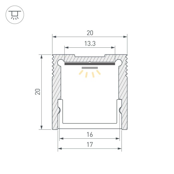 Профиль Arlight SL-SLIM20-H20-3000 ANOD (BY) (Алюминий) 061370
