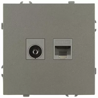 Розетка Эра Galaxy 15-3110-07 комбинированная RJ45+TV IP20 титан Б0070788