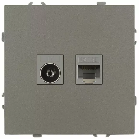 Розетка Эра Galaxy 15-3110-07 комбинированная RJ45+TV IP20 титан Б0070788