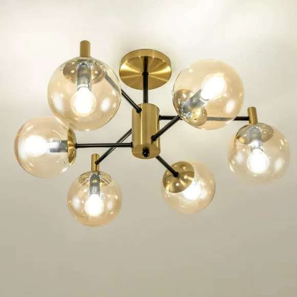 Люстра на штанге Citilux Шарлиз CL143163, Современный, Бронза, Прозрачный