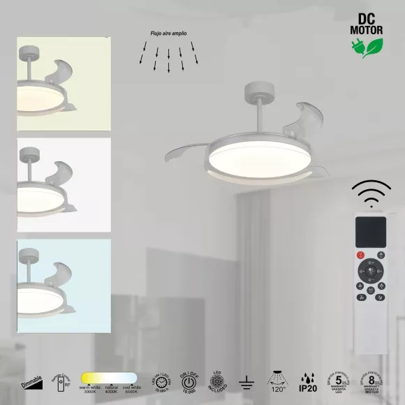 Люстра-вентилятор Mantra Glass Fan 9525, светодиодный модуль Люстра-вентилятор Mantra Glass Fan 9525, светодиодный модуль