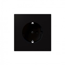 Розетка SCHUKO с защитными шторками 16A 250V 2P+T, цвет Черный матовый (soft touch) Jasmart FD5501PBM