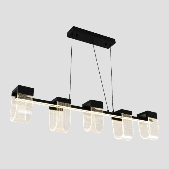 Подвесная светодиодная люстра с пультом управления LED4U L7707-1200 BK