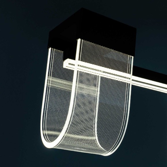 Подвесная светодиодная люстра с пультом управления LED4U L7707-1200 BK