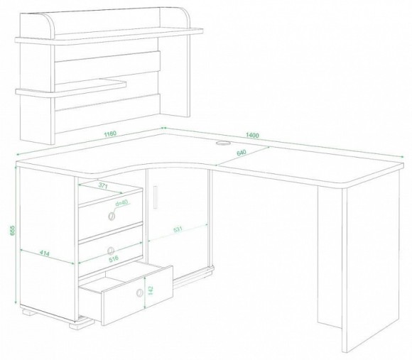 Стол компьютерный Домино СР-145 MER_SR-145-VBEV-PRAV-NOVYJ