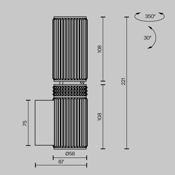 Настенный светильник Maytoni Metropolis MOD475WL-02B