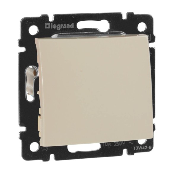 Выключатель кнопочный одноклавишный Legrand Valena слоновая кость 774311