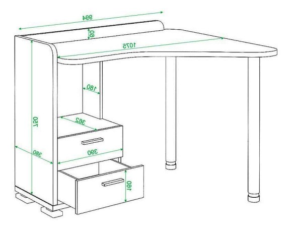 Стол письменный Домино СКМ-55 MER_SKM-55_V-PRAV