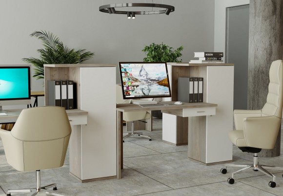 Стол компьютерный Домино Lite СКЛ-ПРЯМ100+ШК КБЕ MER_SKL-PRYAM100_SHK_KBE